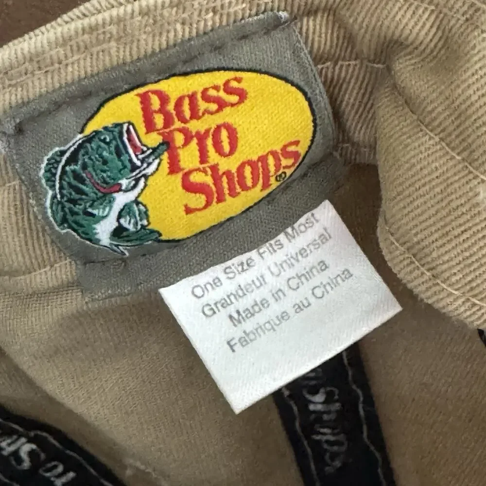 Fish Fear Me Bass Pro Shops Hat Distressed Fishing Cap Tan Adjustable